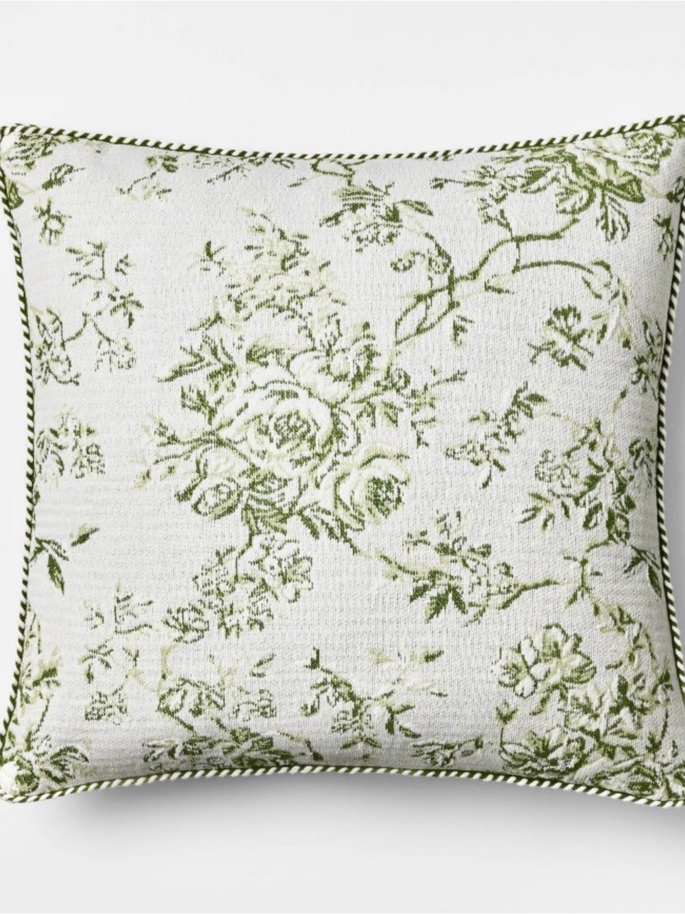 Oversized Square Floral Jacquard Pillow Green - Threshold Studio McGee